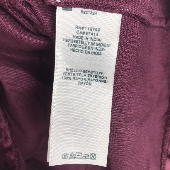 NWT True Religion Velvet Camisole Spaghetti Strap Tank Top V-Neck Merlot Medium - Picture 7 of 8